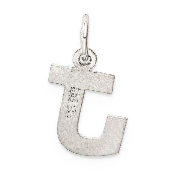 Sterling Silver, Amanda Collection Small Block Style Initial J Pendant - Picture 3 of 5